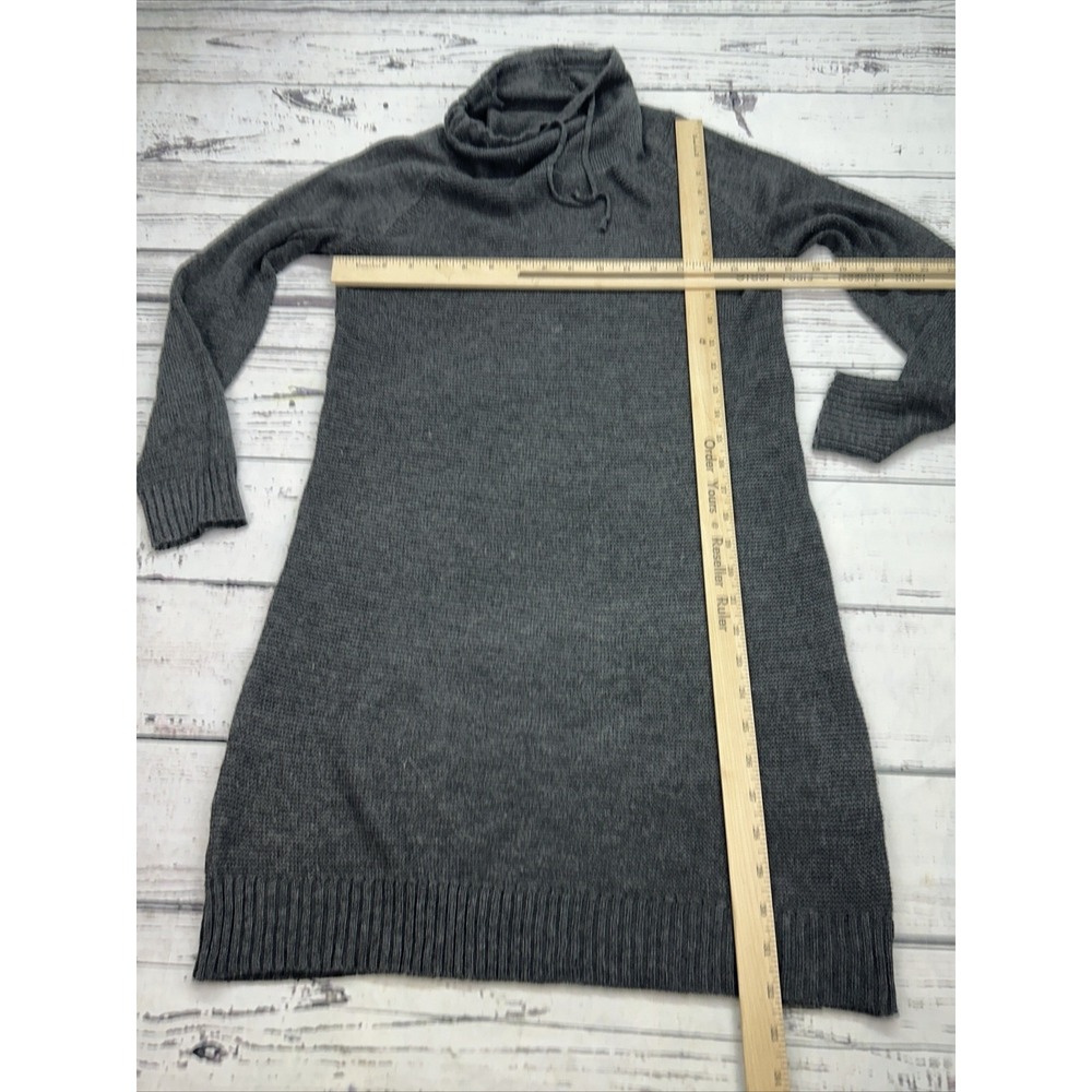 Paper Crane Women Charcoal Gray Knit Cowl Neck Sweater Dress Size Medium - Picture 6 of 7